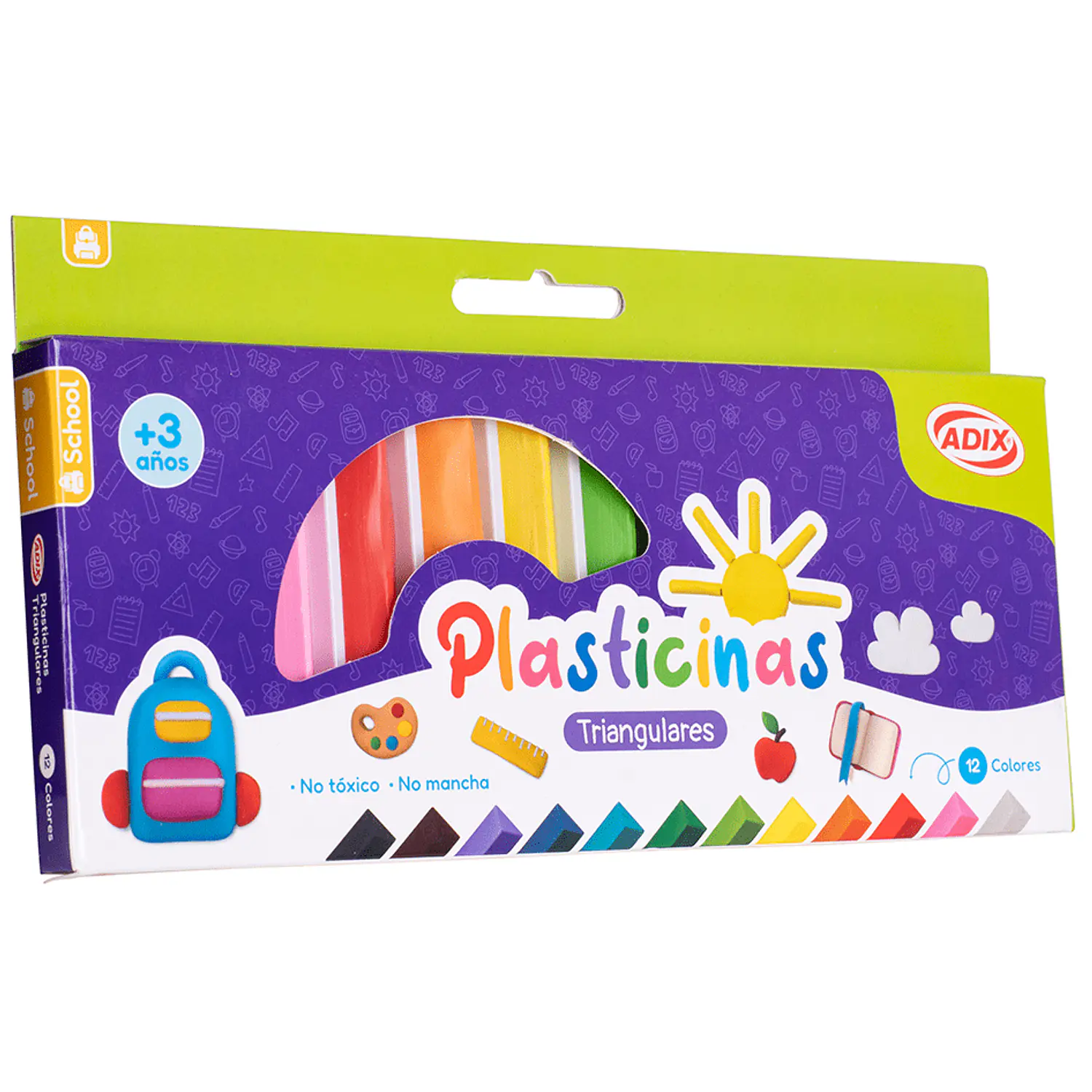 Adix – Plasticina Triangular – 12 Colores – 1