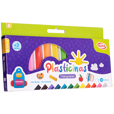 Adix – Plasticina Triangular – 12 Colores