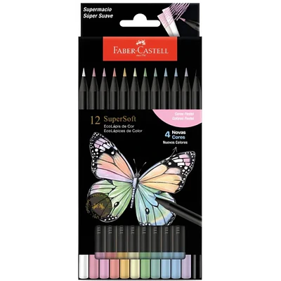 Faber Castell - Lápices de Colores SuperSoft -  12 Colores Pasteles