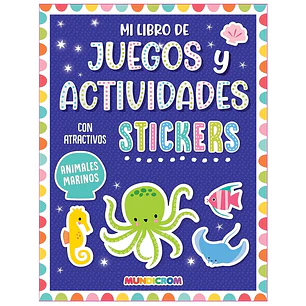 Mundicrom – Libro Sticker Juegos y Actividades Animales Marinos 