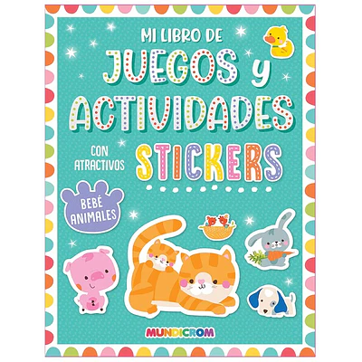 Mundicrom – Libro Sticker Juegos y Actividades Bebé Animales