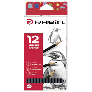 Rhein – Lápices Grafito N°2 HB Triangulares 12 Unidades