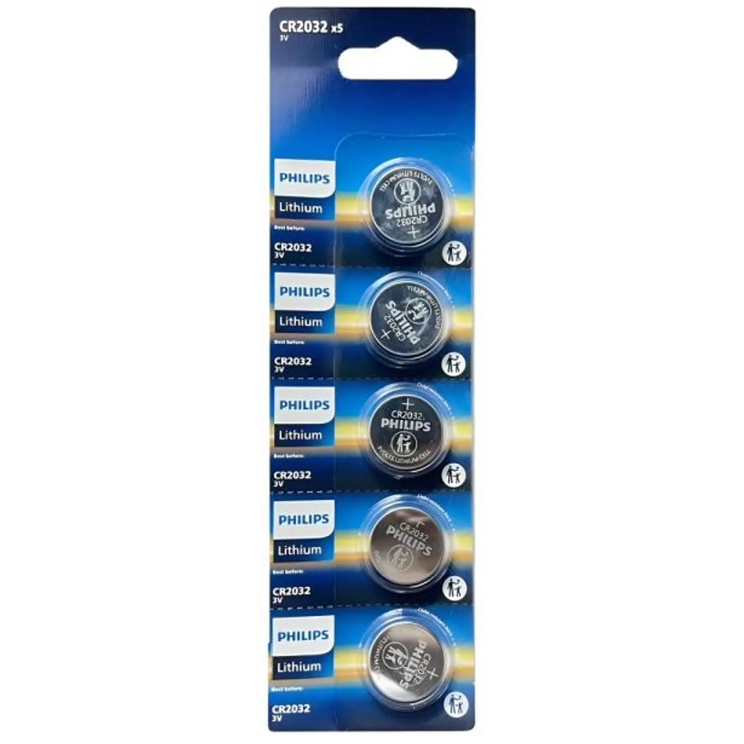 Philips – Pila Botón de Litio CR2032 3V – 5 Unidades – 1