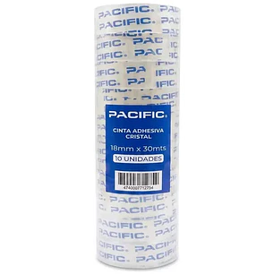 Pacific – Pack 10 Cintas Adhesivas Transparente – 8 mm x 30 m – 40 Micrones