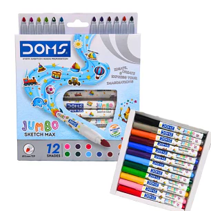 DOMS – Marcadores Gruesos Jumbo Sketch Max – 12 Colores