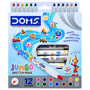 DOMS – Marcadores Gruesos Jumbo Sketch Max – 12 Colores