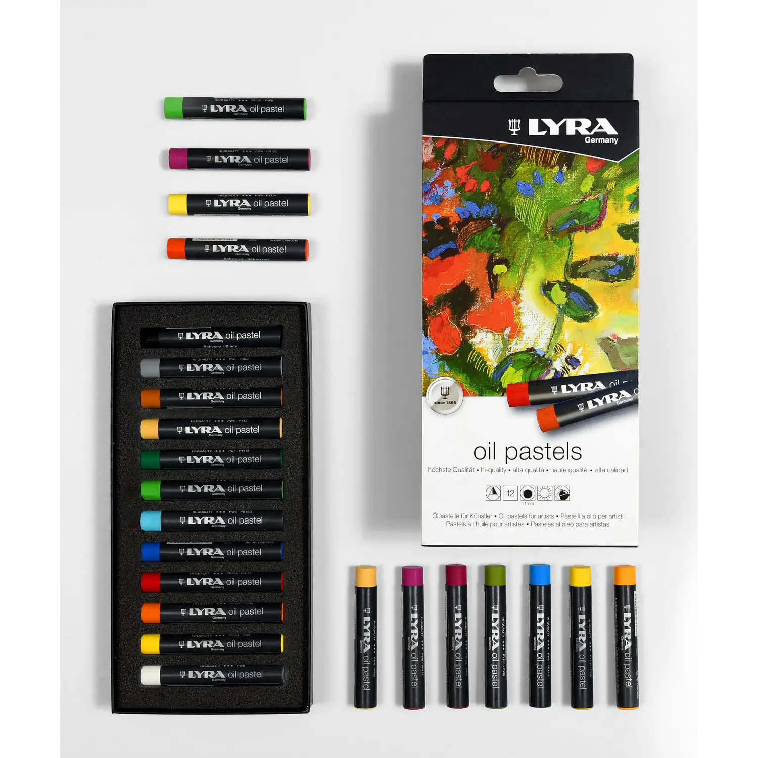 Lyra – Pasteles al Óleo Profesionales – 12 Colores – 3