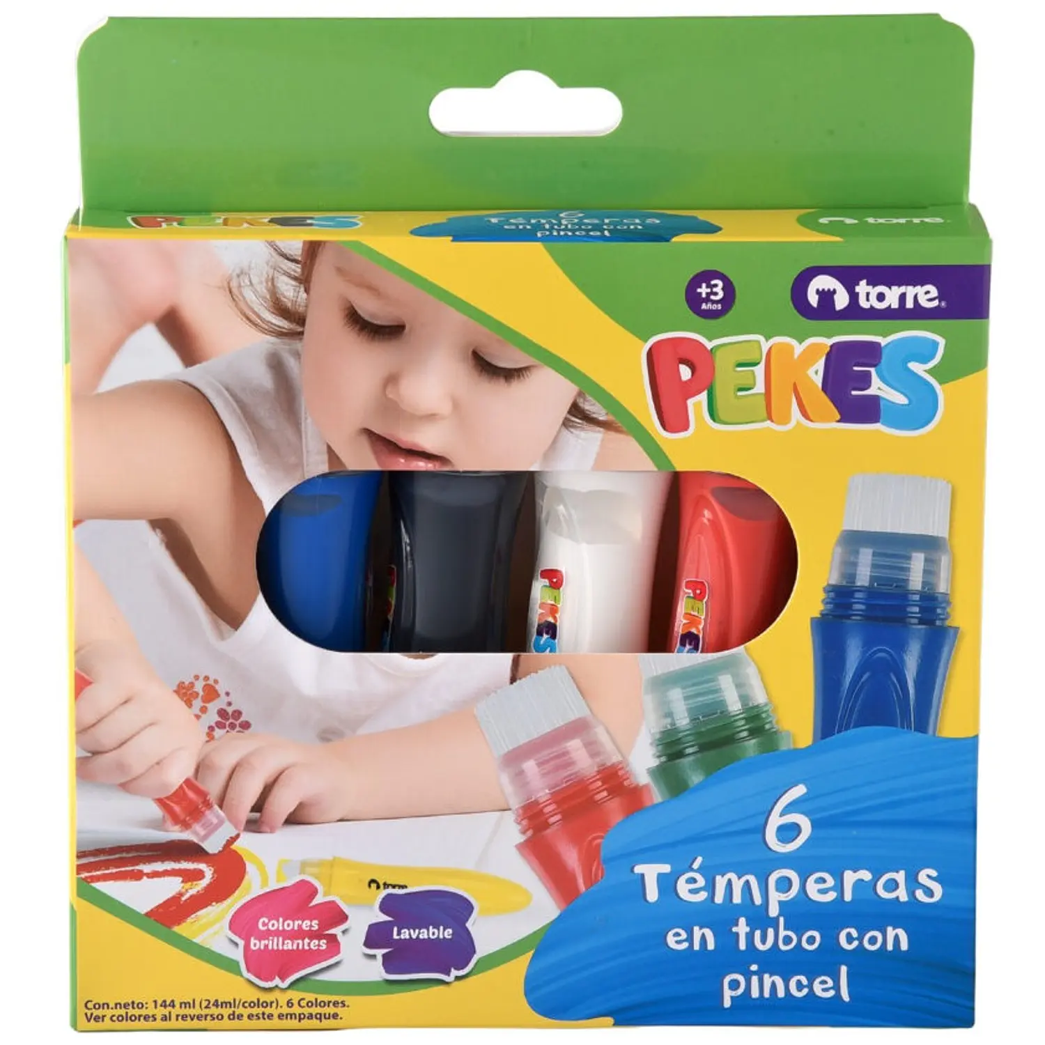 Torre – Témpera en Tubo Pekes – 6 Colores – 1