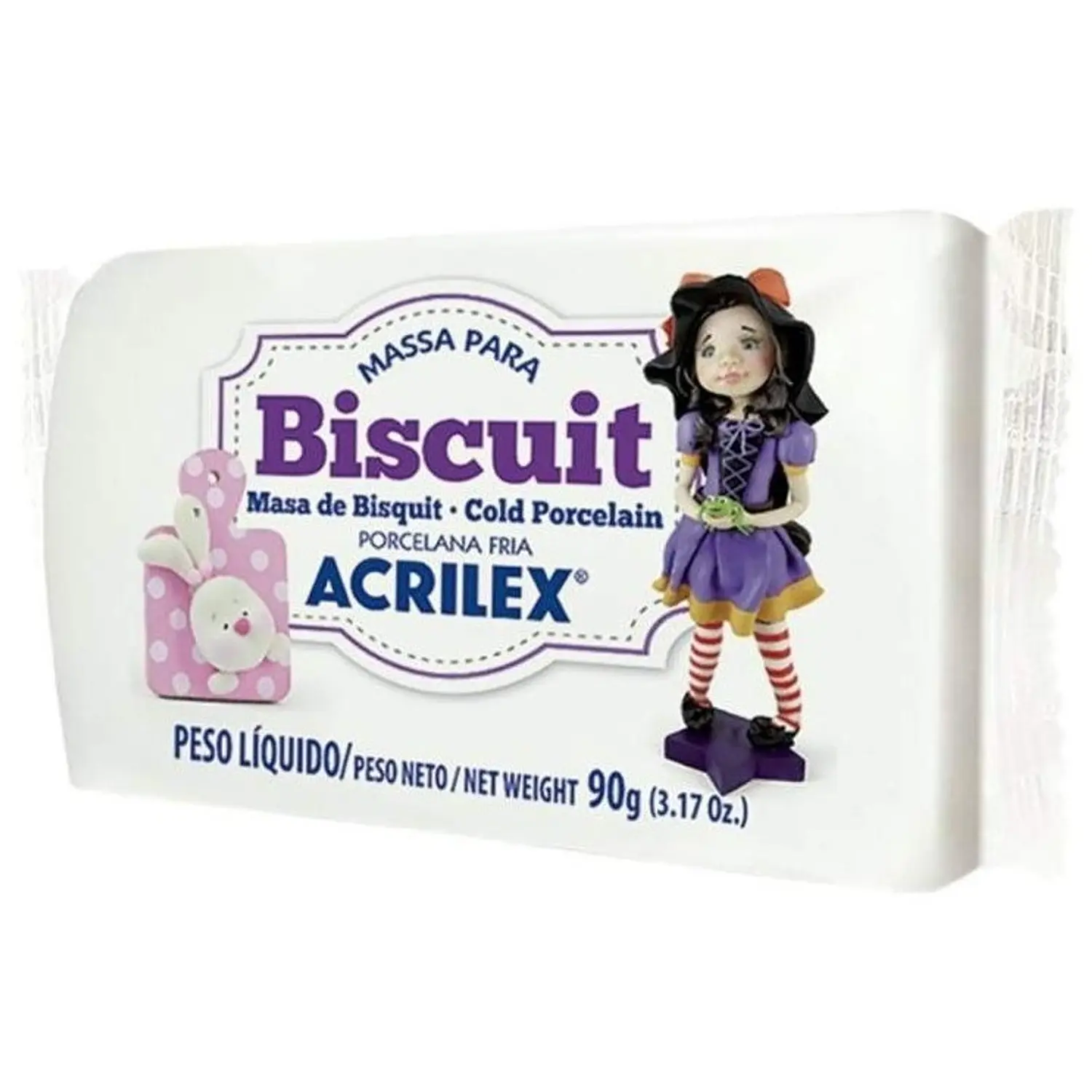 Acrilex – Masa para Modelar Biscuit Porcelana Fría – 90 g – 1