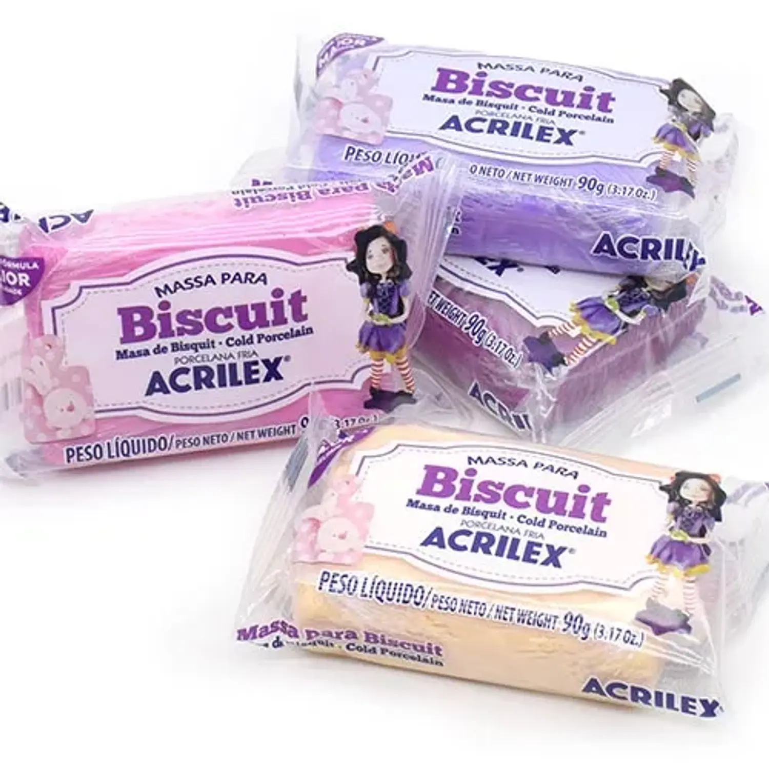 Acrilex – Masa para Modelar Biscuit Porcelana Fría – 90 g – 2