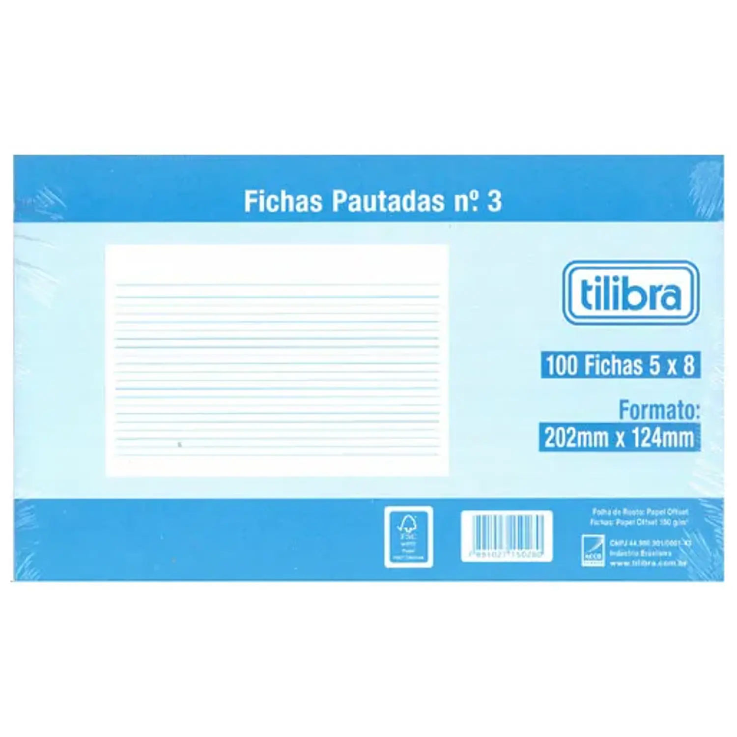 Tilibra – Fichas Kardex – Blancas - 100 Hjs – 1