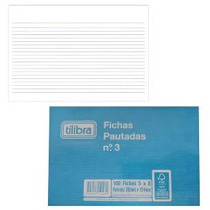 Tilibra – Fichas Kardex – Blancas - 100 Hjs