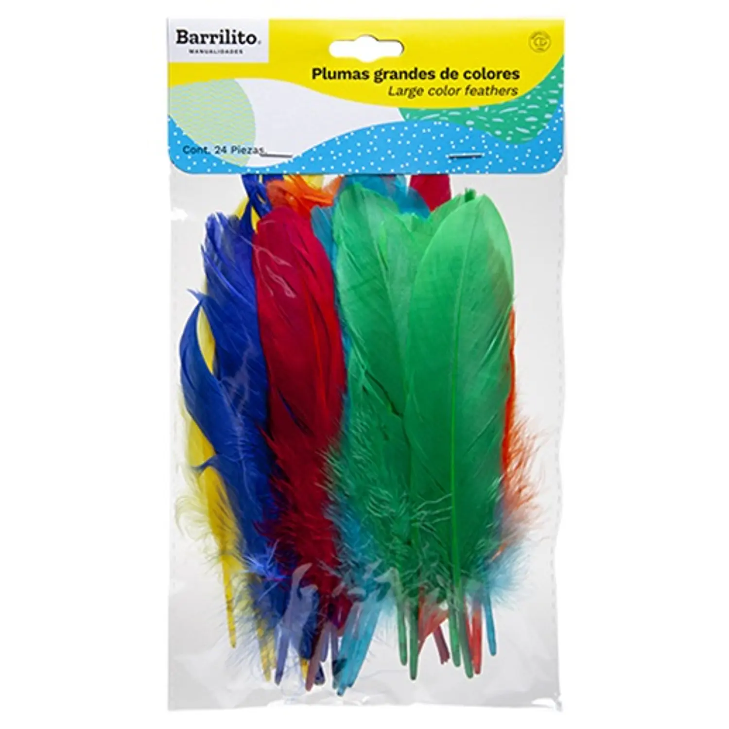 Barrilito – Plumas Decorativas – Colores Surtidos 24 Unidades – 1