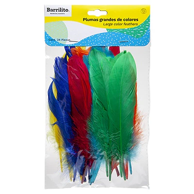 Barrilito – Plumas Decorativas – Colores Surtidos 24 Unidades