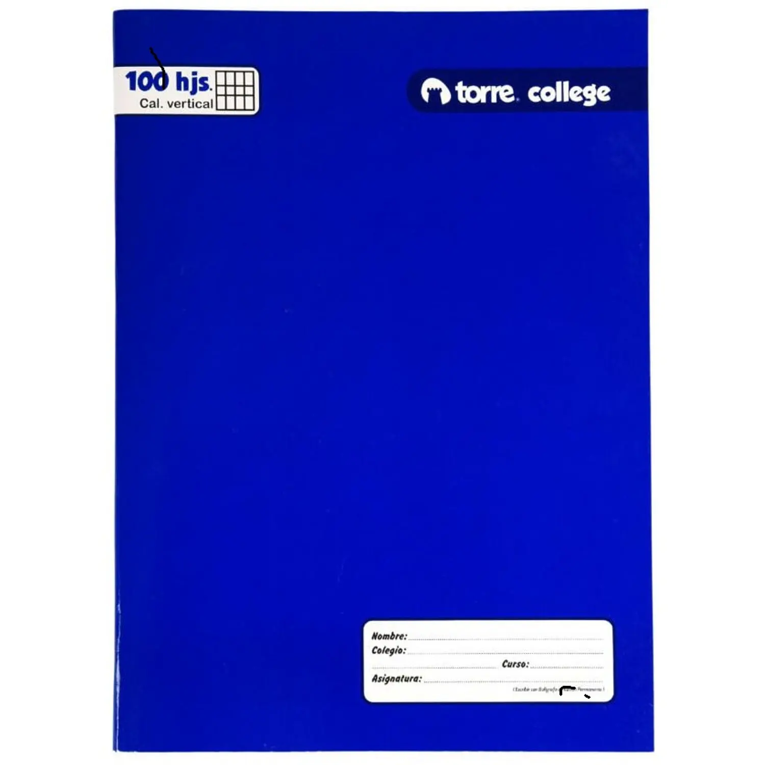 Torre – Cuaderno College Caligrafía Vertical – 100 Hjs – 1