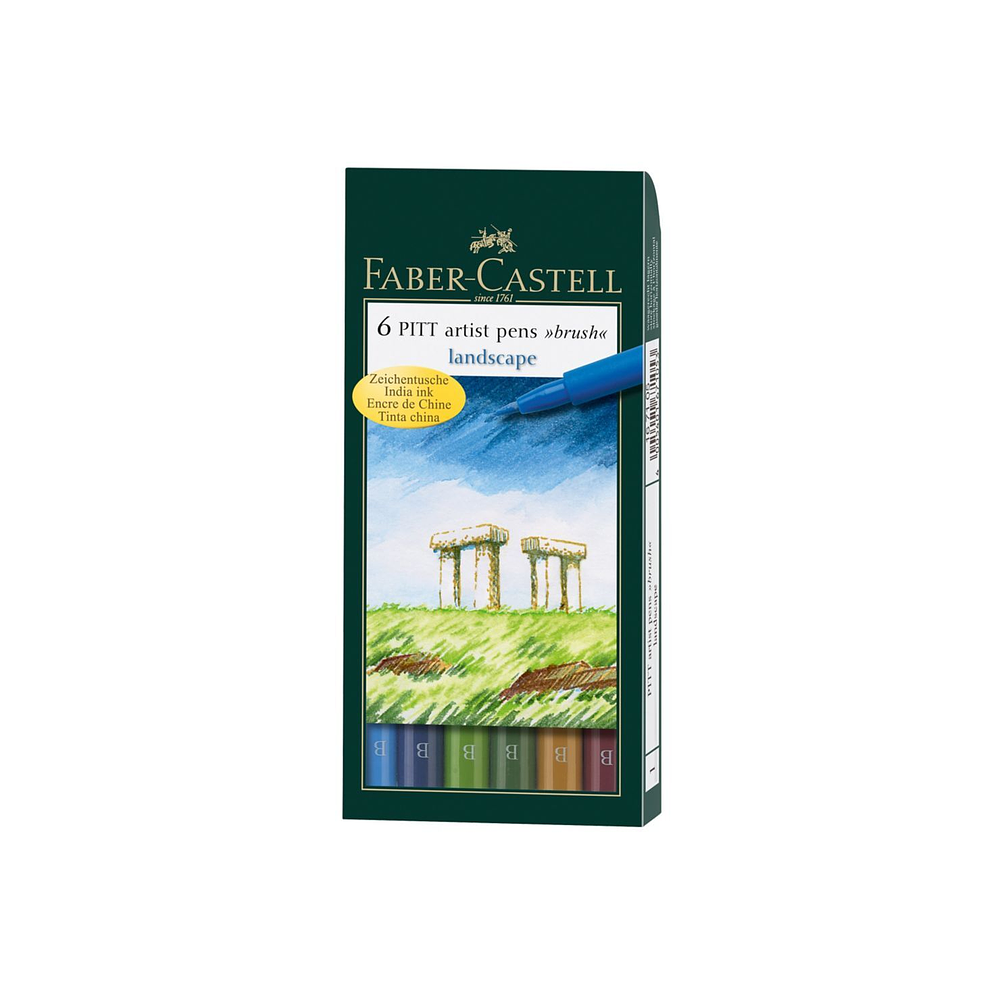 Marcadores Pitt Artist Landscape 6 Colores Faber-Castell