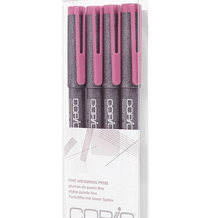 Set Copic Multiliner -  4 Tiralíneas Rosado; Puntas 005-01-03-05.