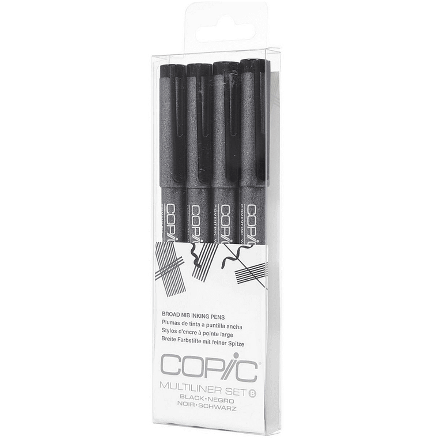 Set Copic Multiliner -  4 Tiralíneas Negro - Punta Ancha. 1