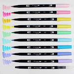 Tombow - Set Dual Brush - 10 Marcadores -  Colores Pastel