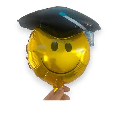 Globo metálico de graduación 14” emoji chapitas