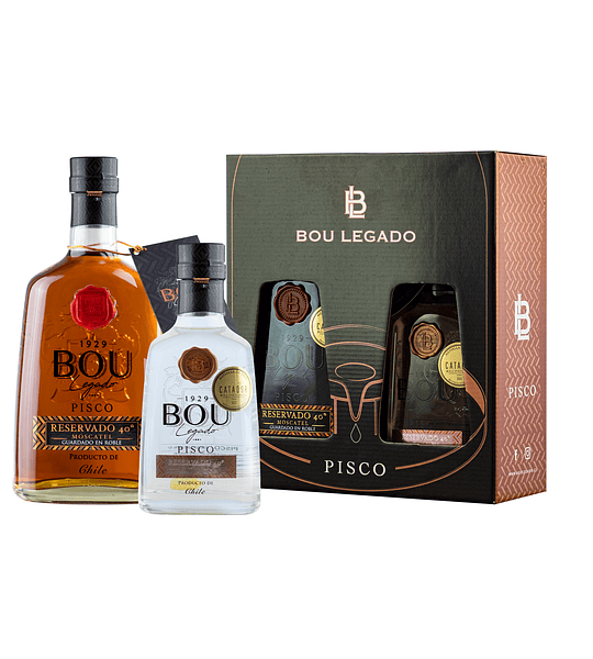 Pack Pisco Bou Legado 750 ml + 375 ml 