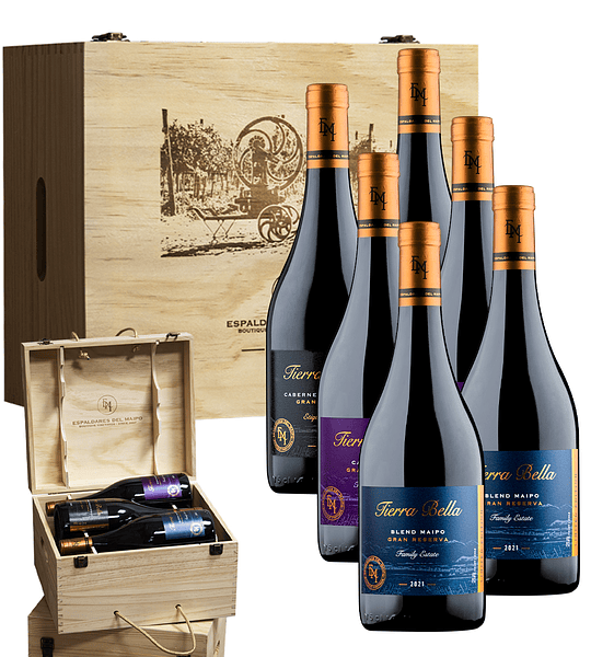 CAJA MADERA 6 VINOS TIERRA BELLA GRAN RESERVA