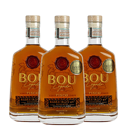 PACK X 3 PISCO BOU LEGADO ROBLE 40º ALC