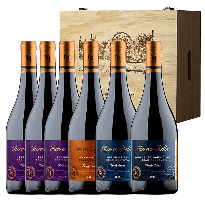Mix de Vinos x 6 en caja de madera 3 1