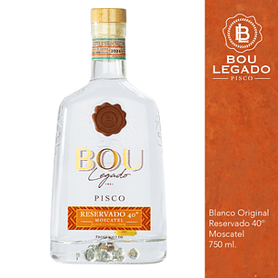 Pisco Bou Legado  40º Blanco Original Reservado