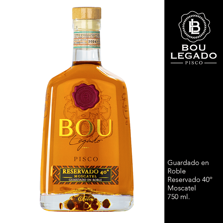  Pisco Bou Legado 40º Roble Reservado 1