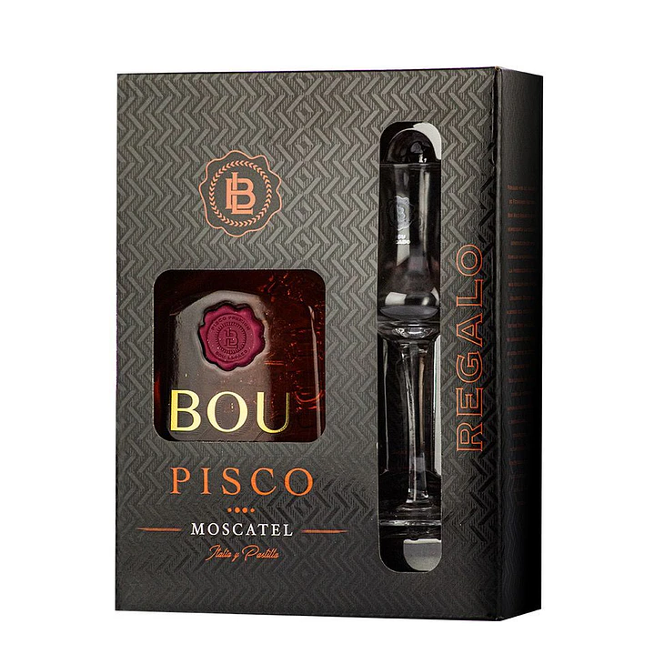 Pisco Bou Legado 40º Roble Reservado + Copa  1