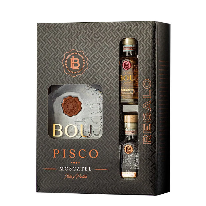 Pisco Bou Legado 40º Roble Reservado + 2 Miniaturas  1