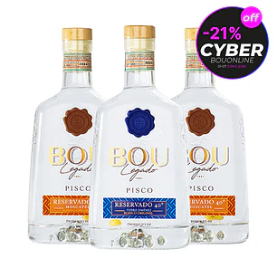 Mix 3 Piscos Bou Blancos 40° Moscatel + Pedro Jimenez Reservados