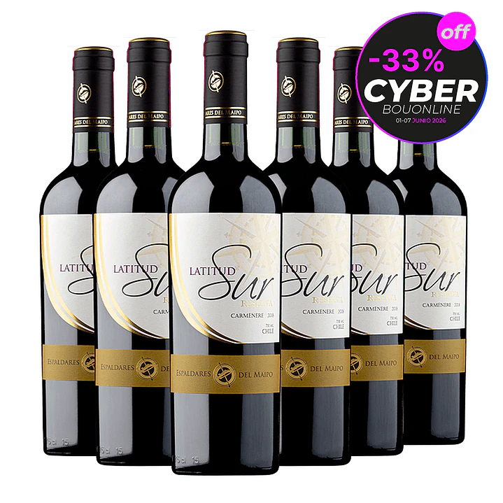 Caja x 6 Vinos Latitud Sur Carmenere 1