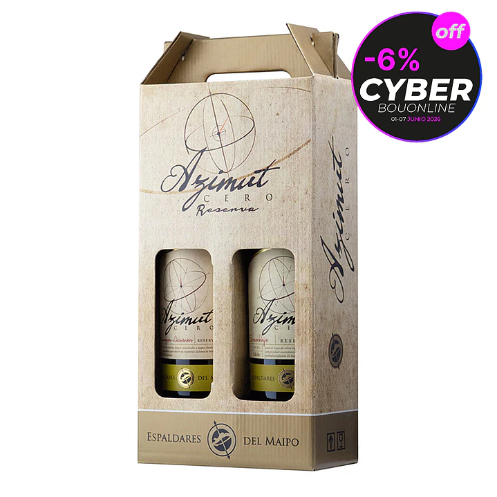 Pack Vino Azimut Cero x 2 botellas 750 cc 1