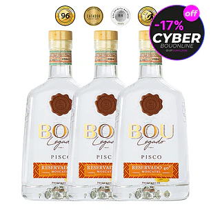 Pisco Bou Legado Blanco 40º X 3 