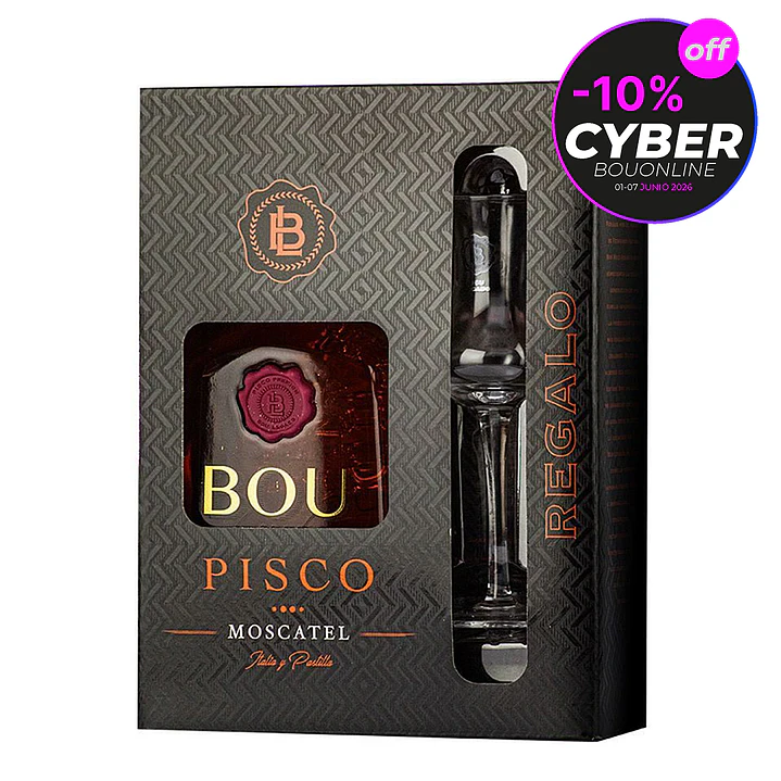 Pisco Bou Legado 40º Roble Reservado + Copa  1