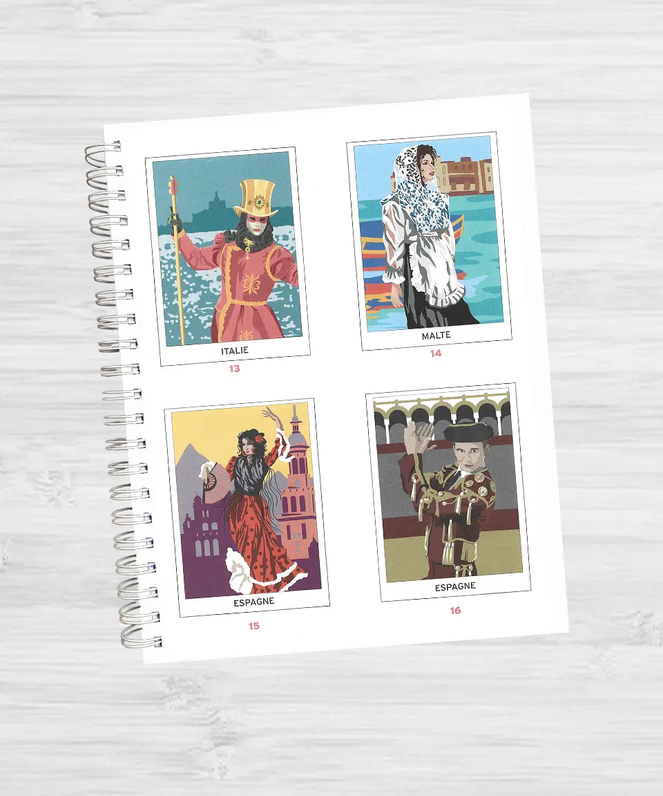 Libro para colorear “Costumes du monde”- Trajes del Mundo 8