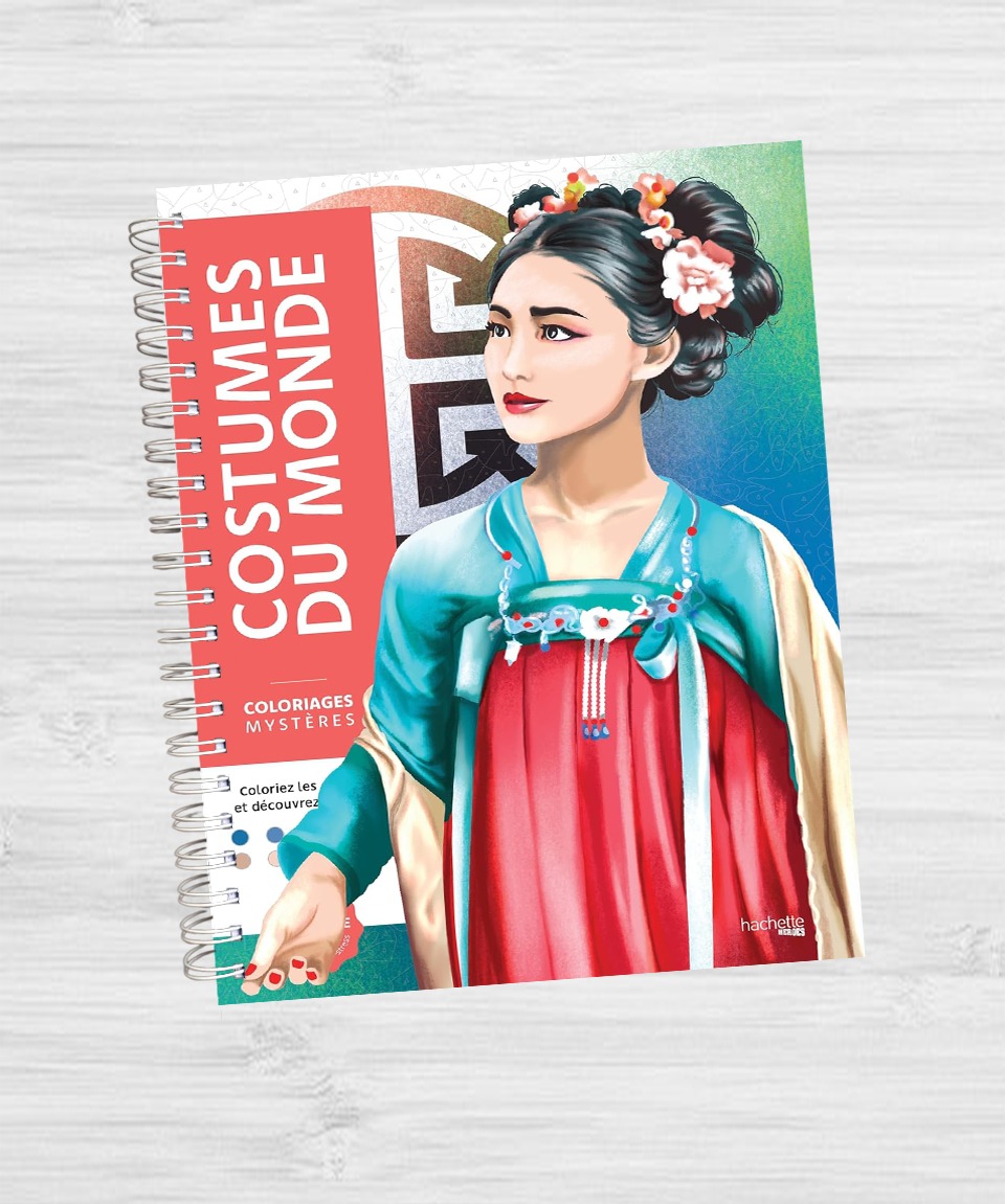 Libro para colorear “Costumes du monde”- Trajes del Mundo
