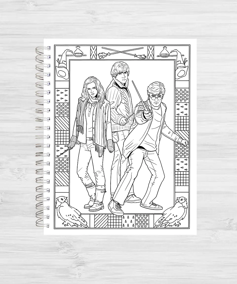 Libro para colorear Harry Potter y su mundo mágico 8