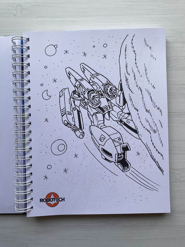 Libro para colorear Robotech (ESPIRAL METÁLICO EN VEZ DE ANILLO METÁLICO COMO SE MUESTRA EN LA IMAGEN) 3