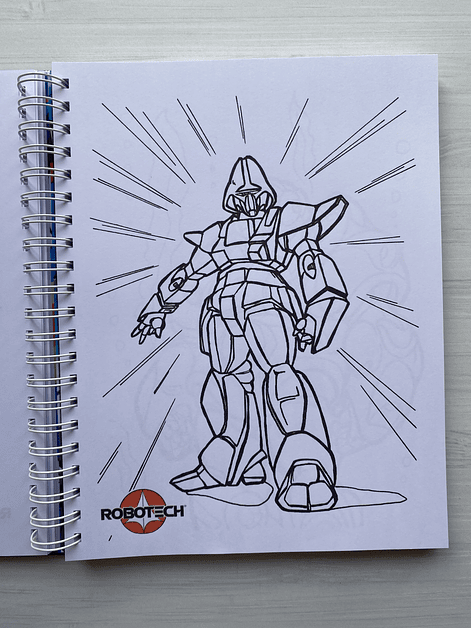 Libro para colorear Robotech (ESPIRAL METÁLICO EN VEZ DE ANILLO METÁLICO COMO SE MUESTRA EN LA IMAGEN) 5