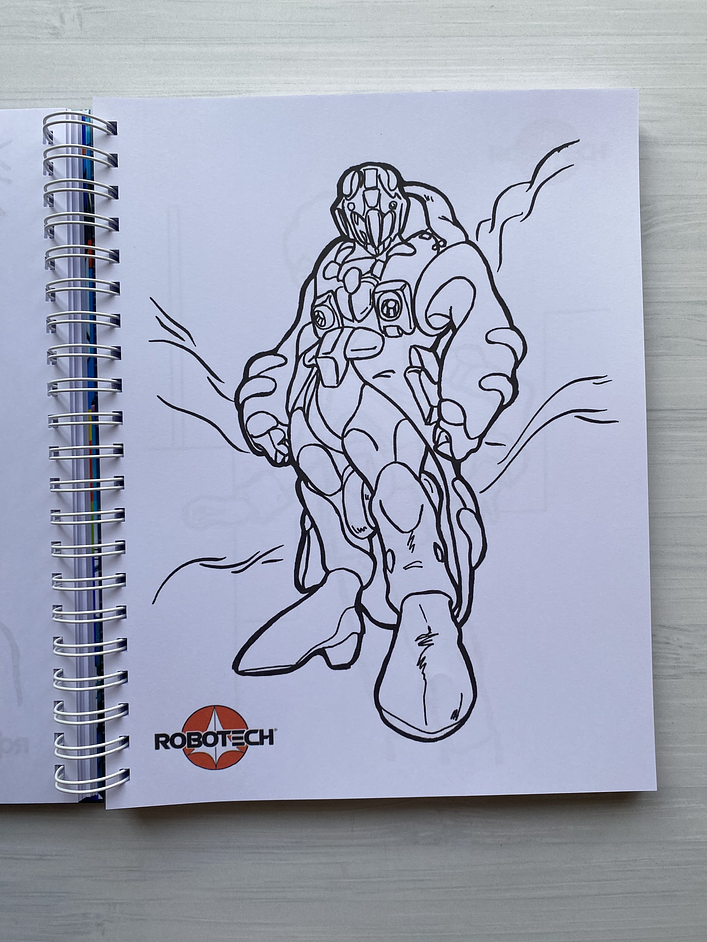 Libro para colorear Robotech (ESPIRAL METÁLICO EN VEZ DE ANILLO METÁLICO COMO SE MUESTRA EN LA IMAGEN) 6