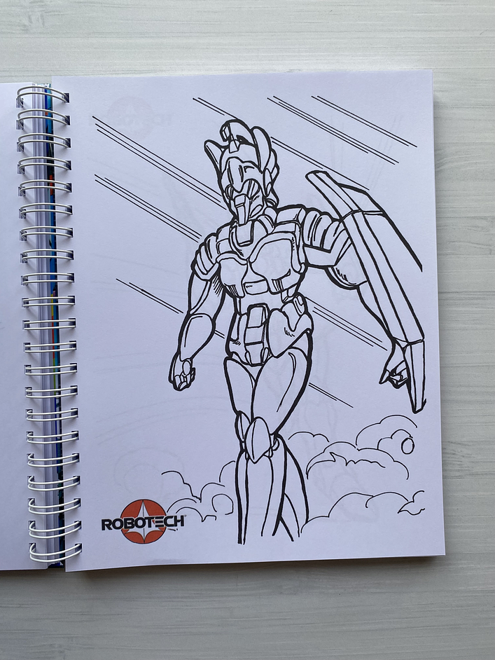 Libro para colorear Robotech (ESPIRAL METÁLICO EN VEZ DE ANILLO METÁLICO COMO SE MUESTRA EN LA IMAGEN) 7