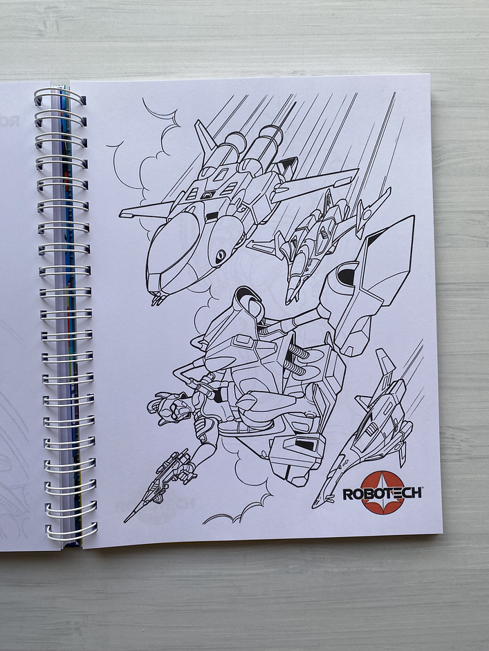 Libro para colorear Robotech (ESPIRAL METÁLICO EN VEZ DE ANILLO METÁLICO COMO SE MUESTRA EN LA IMAGEN) 9