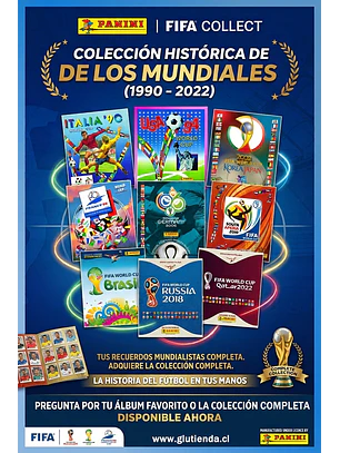Colección de álbum de  copas mundiales desde 1990 hasta 2022