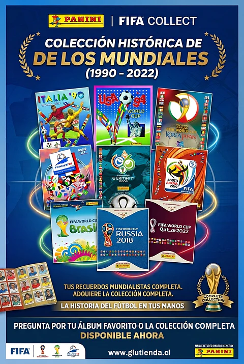 Colección de álbum de  copas mundiales desde 1990 hasta 2022