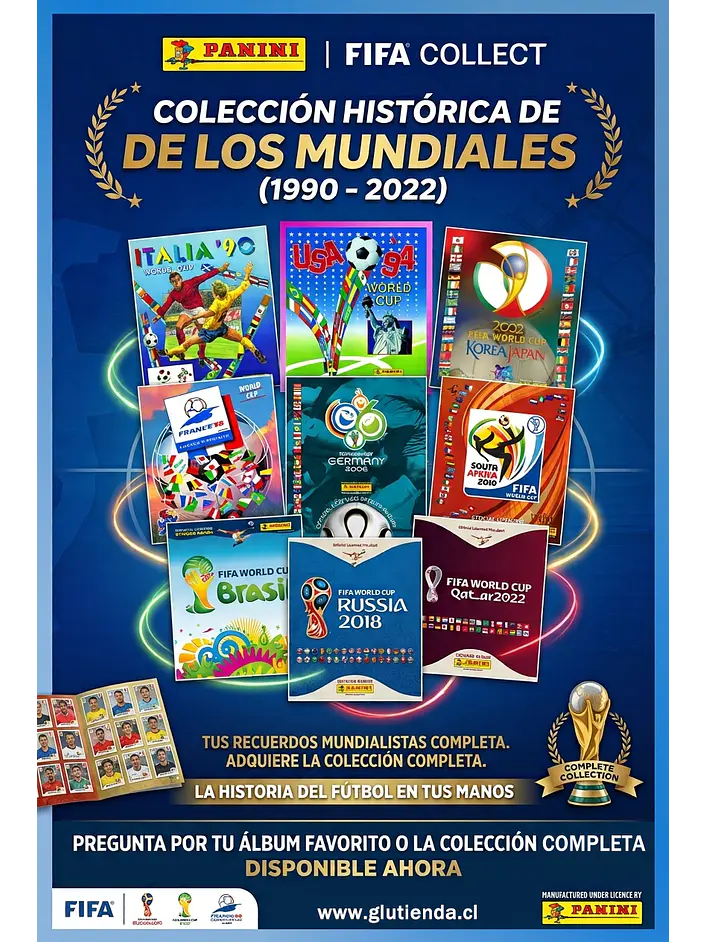 Colección de álbum de  copas mundiales desde 1990 hasta 2022 1
