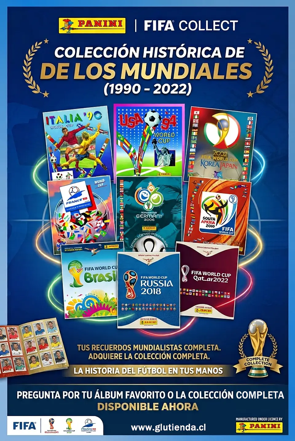 Colección de álbum de  copas mundiales desde 1990 hasta 2022 1