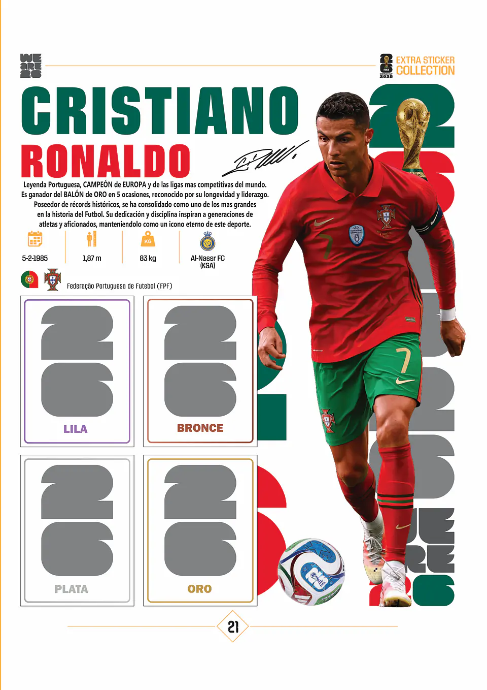 Álbum para los extra stickers mundial 2026 en pdf 2